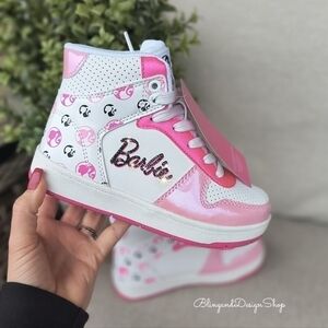 Barbie Pink and White High-Top Sneakers for Kids